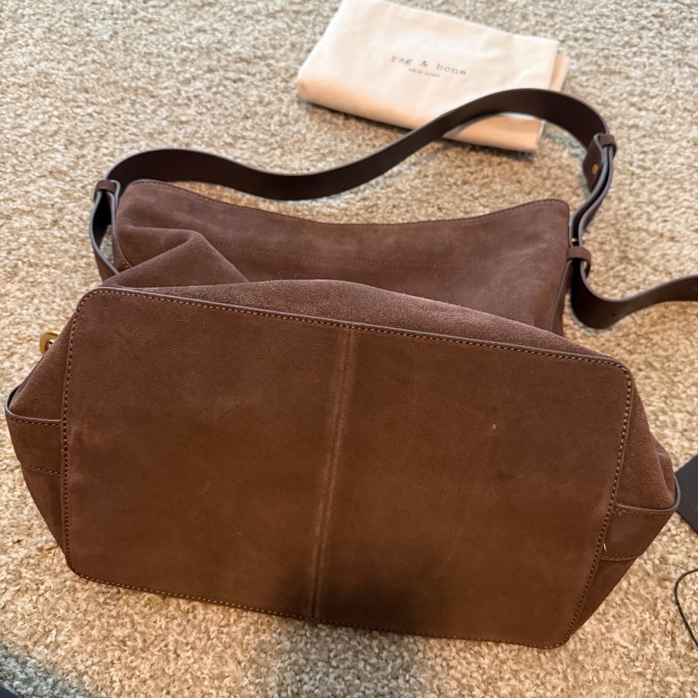 Rag &‎ Bone Clinton bucket bag chocolate brown  leather suede minimalist slouchy - Picture 5 of 11